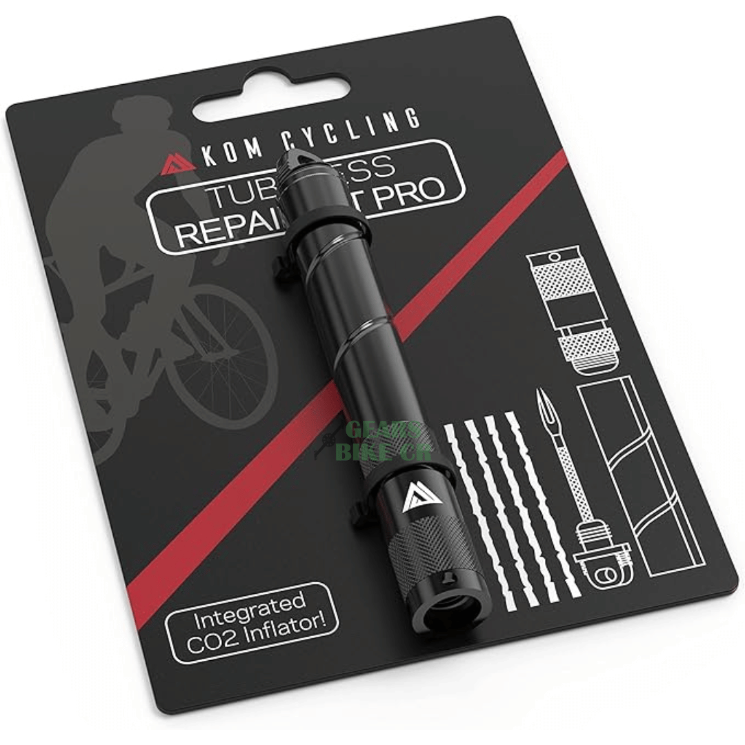 KIT DE REPARACIÓN LLANTA TUBULAR + INFLADOR DE CO2 PARA BICICLETA MTB Y RUTA KOM CYCLING