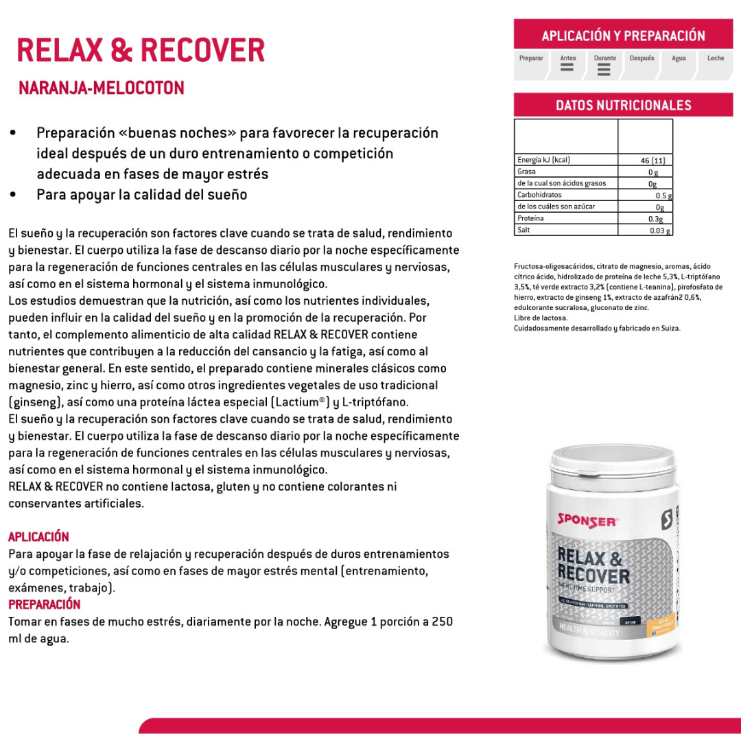 RELAX & RECOVER ORANGE-PEACH 120g SPONSER