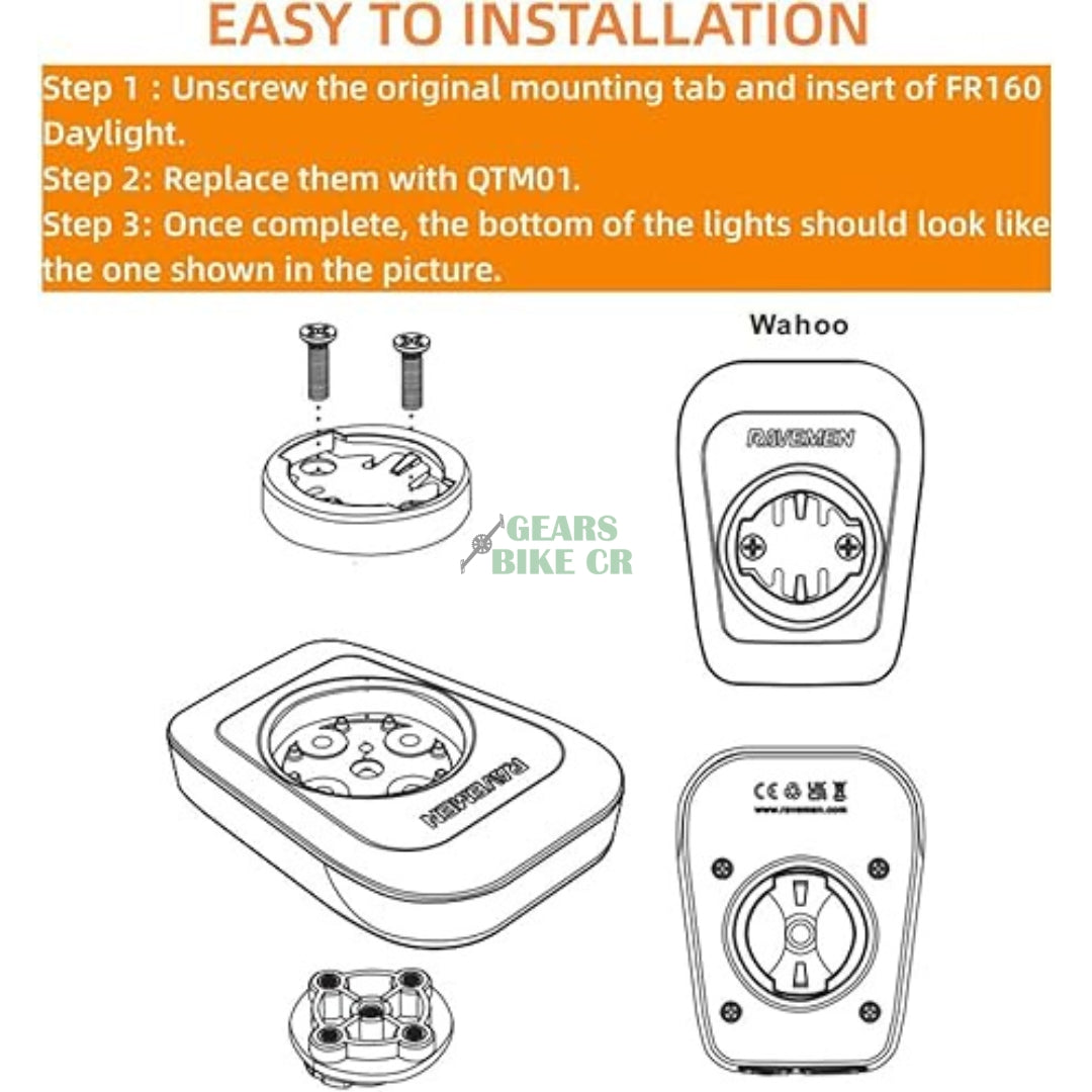 PARTE QTM01 PARA FR160 RAVEMEN COMPATIBLE CON WAHOO