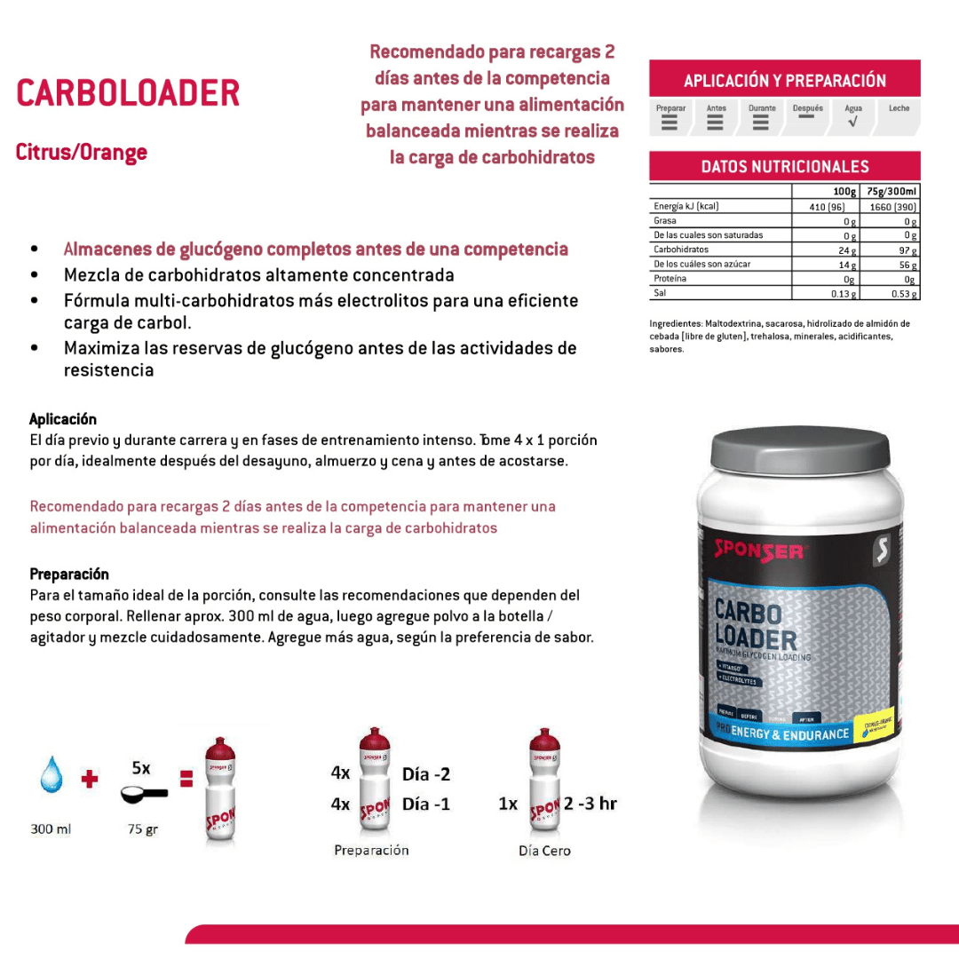 CARBO LOADER CITRUS-ORANGE 75g SPONSER