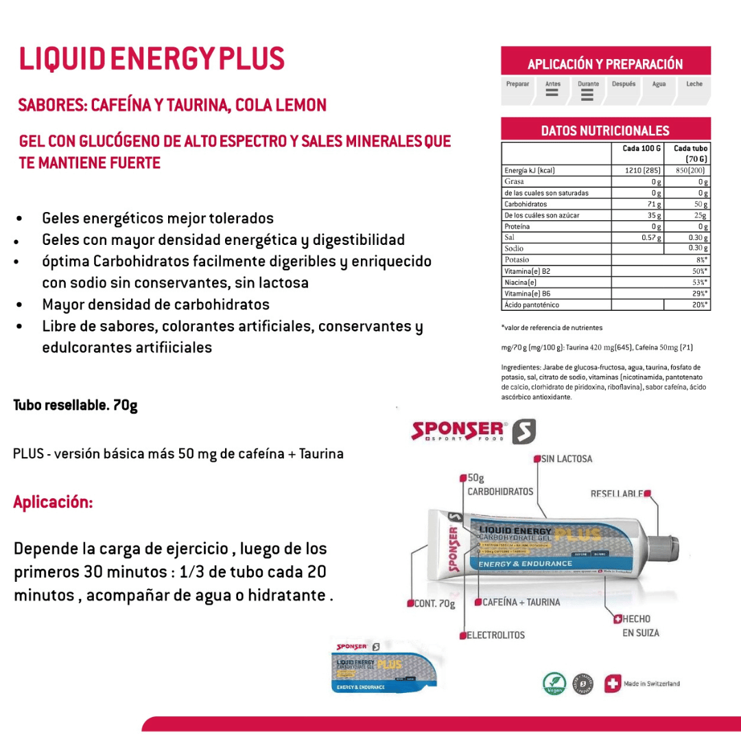 GEL LIQUID ENERGY PLUS 70g SPONSER